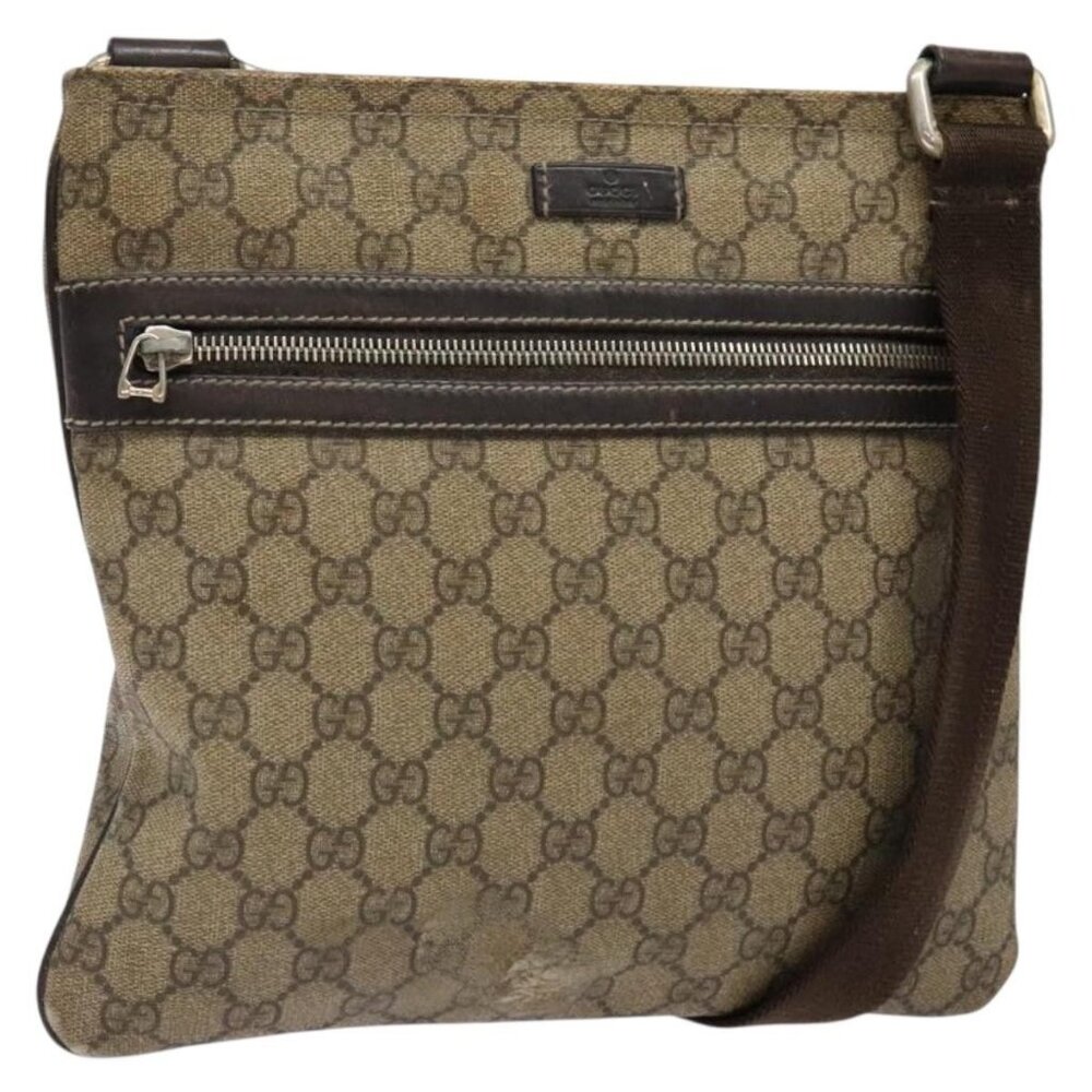 GUCCI GG Supreme Shoulder Bag PVC Beige Gold 295257 Auth 138218 - Picture 1 of 16